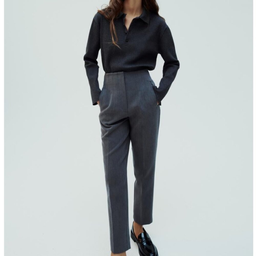Zara XS High Waisted Pants Grey